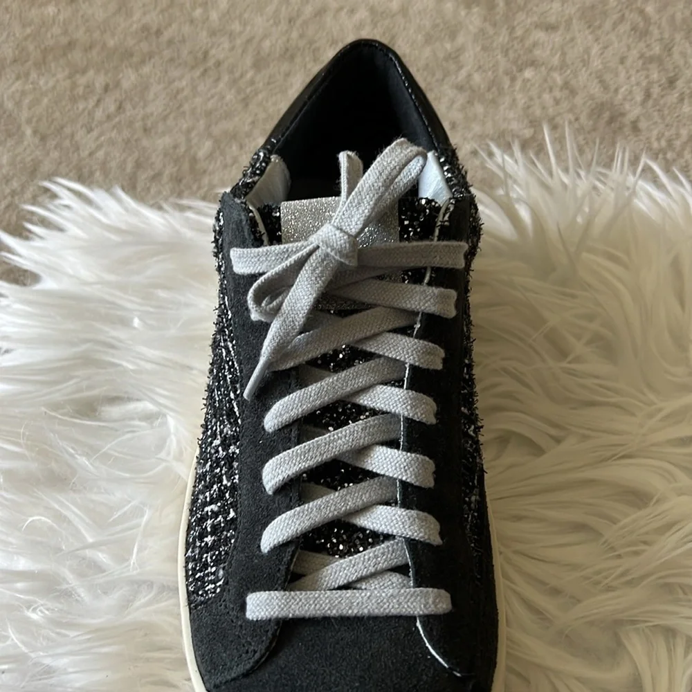 You Can Surf Later Women’s P448 Charcoal Gray Suede/Tweed Sneaker Size EU 38